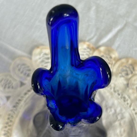 Vintage Norleans Swung Vase, Five Finger Cobalt Blue Collection - Picture 7 of 8